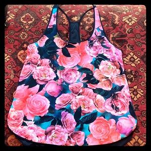 Lululemon rose print racer back shirt